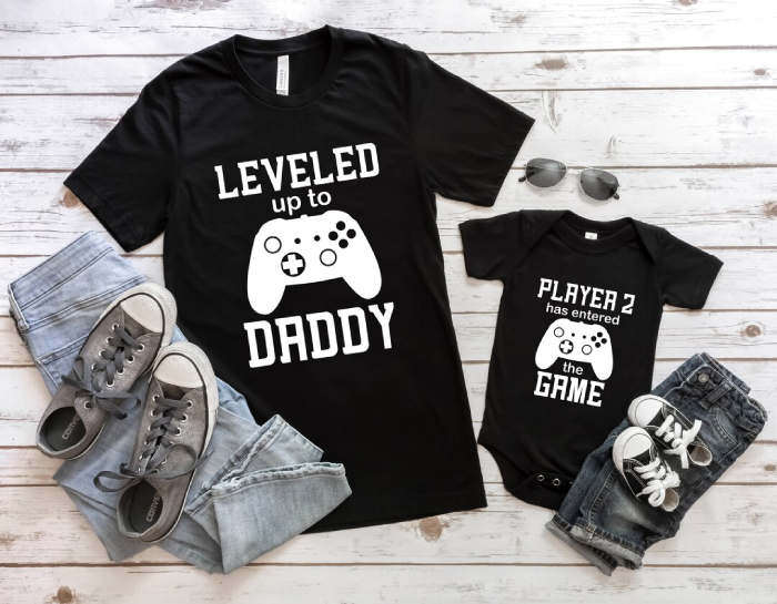 personalized fathers day tshirt gamer