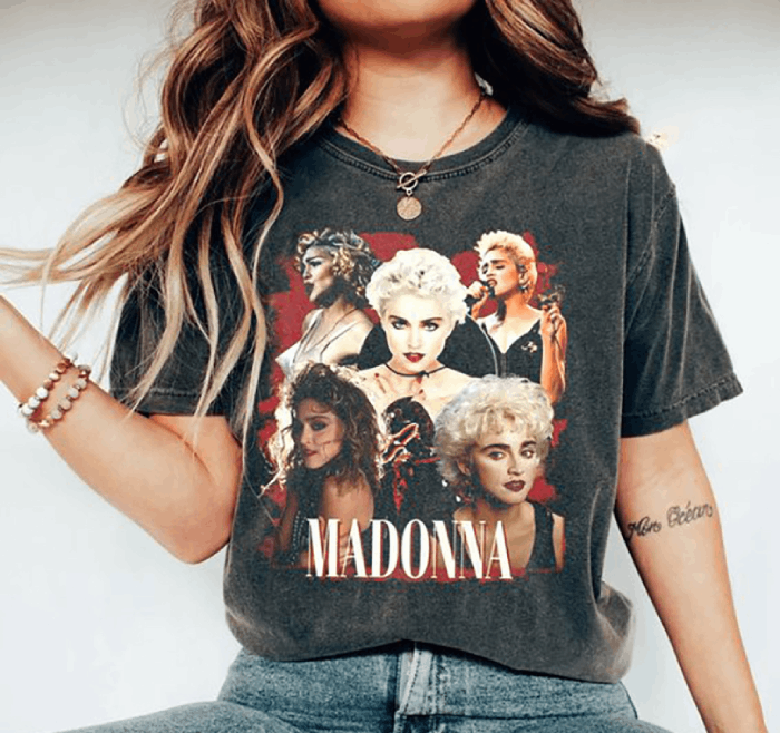 80s T-shirt with Pop Icon - Madonna 
